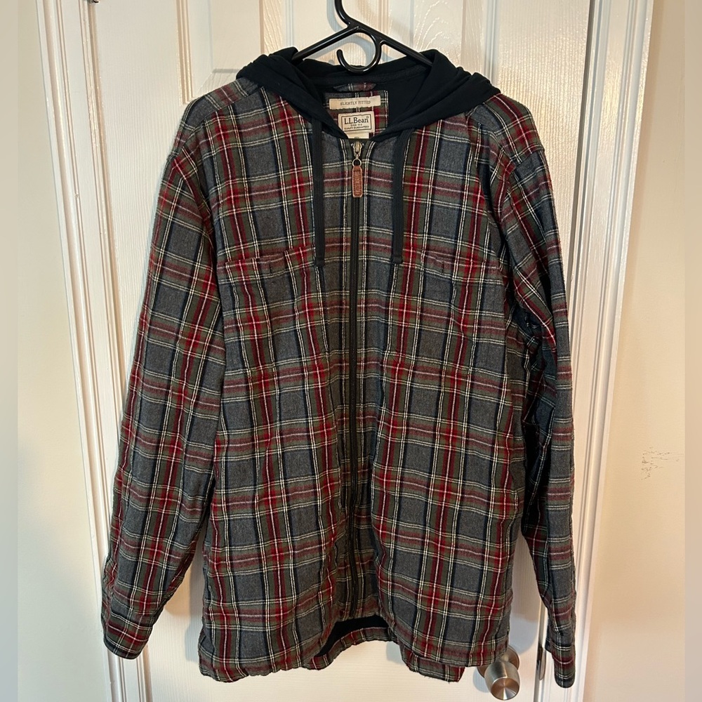LL Bean Flannel Hoodie